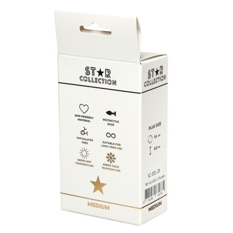 Star Collection - Purple Silicone Anal Plug M - Purple Stone Star Collection