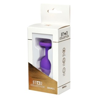 Star Collection - Purple Silicone Anal Plug S - Light Pink Stone Star Collection
