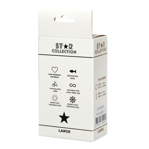 Star Collection - Silver Metal Anal Plug L - Clear Stone Star Collection