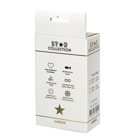 Star Collection - Silver Metal Anal Plug L - Light Pink Stone Star Collection