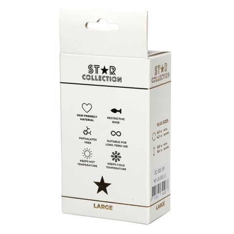 Star Collection - Silver Metal Anal Plug L - Purple Stone Star Collection