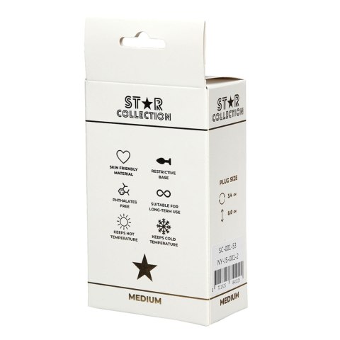 Star Collection - Silver Metal Anal Plug M - Light Blue Stone Star Collection