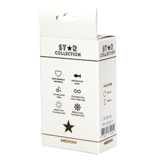 Star Collection - Silver Metal Anal Plug M - Light Pink Stone Star Collection