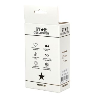 Star Collection - Silver Metal Anal Plug M - Pink Stone Star Collection