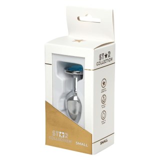 Star Collection - Silver Metal Anal Plug S - Light Blue Stone Star Collection