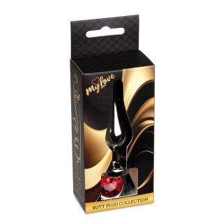 MyLove Toys - Jewellery Dark Silver BUTT PLUG- Red MyLove Toys