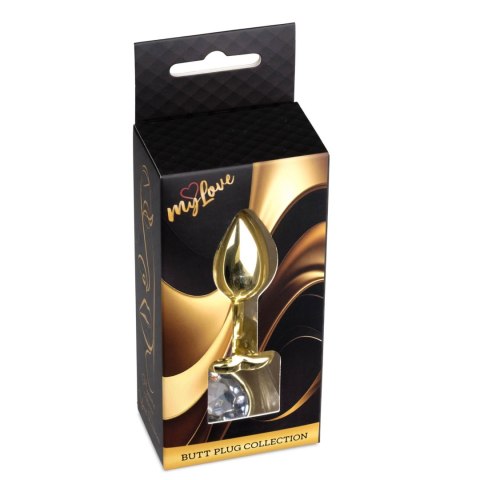 MyLove Toys - Jewellery Gold Heart PLUG- Clear MyLove Toys