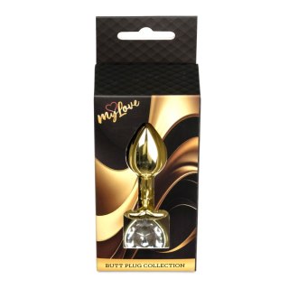 MyLove Toys - Jewellery Gold Heart PLUG- Clear MyLove Toys