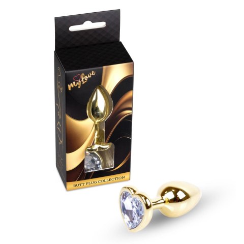 MyLove Toys - Jewellery Gold Heart PLUG- Clear MyLove Toys