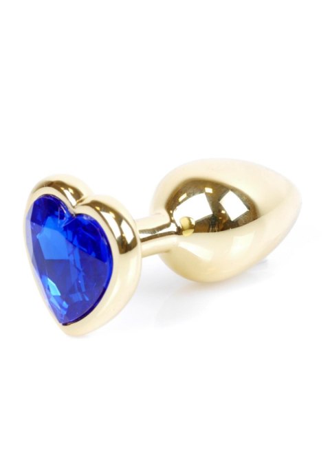 MyLove Toys - Jewellery Gold Heart PLUG- Dark Blue MyLove Toys