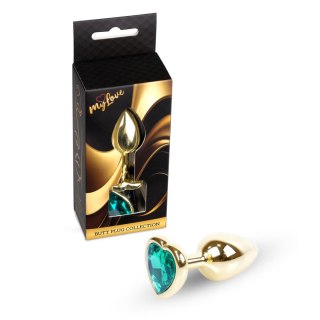MyLove Toys - Jewellery Gold Heart PLUG- Green MyLove Toys