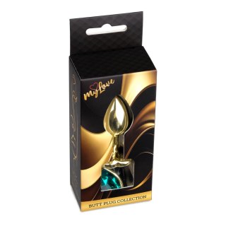 MyLove Toys - Jewellery Gold Heart PLUG- Green MyLove Toys