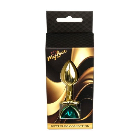 MyLove Toys - Jewellery Gold Heart PLUG- Green MyLove Toys
