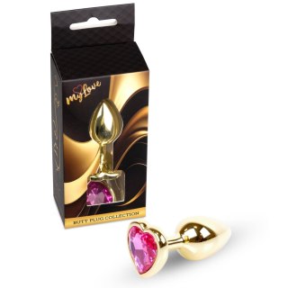 MyLove Toys - Jewellery Gold Heart PLUG- Pink MyLove Toys