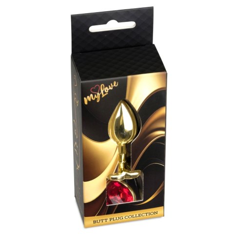 MyLove Toys - Jewellery Gold Heart PLUG- Red MyLove Toys