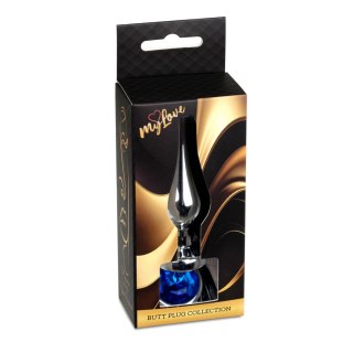 MyLove Toys - Jewellery Silver BUTT PLUG- Dark Blue MyLove Toys