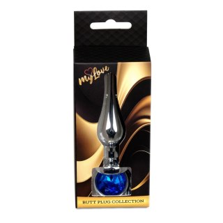 MyLove Toys - Jewellery Silver BUTT PLUG- Dark Blue MyLove Toys