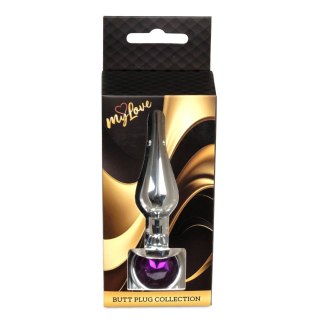 MyLove Toys - Jewellery Silver BUTT PLUG- Purple MyLove Toys