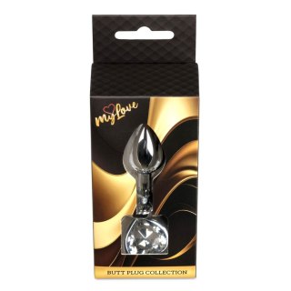 MyLove Toys - Jewellery Silver Heart PLUG- Clear MyLove Toys
