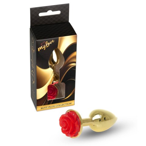 MyLove Toys - Jewellery Gold PLUG ROSE- Red MyLove Toys