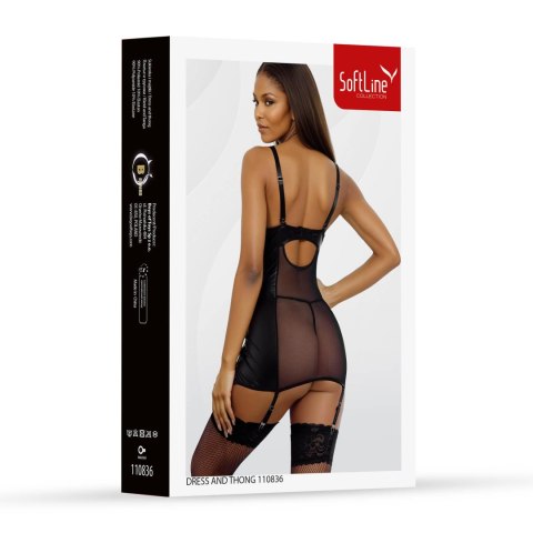 Set dress and thongs 110836 black 2XL SoftLine Collection