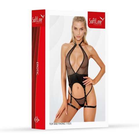 Set top and thong 11025 black 2XL SoftLine Collection