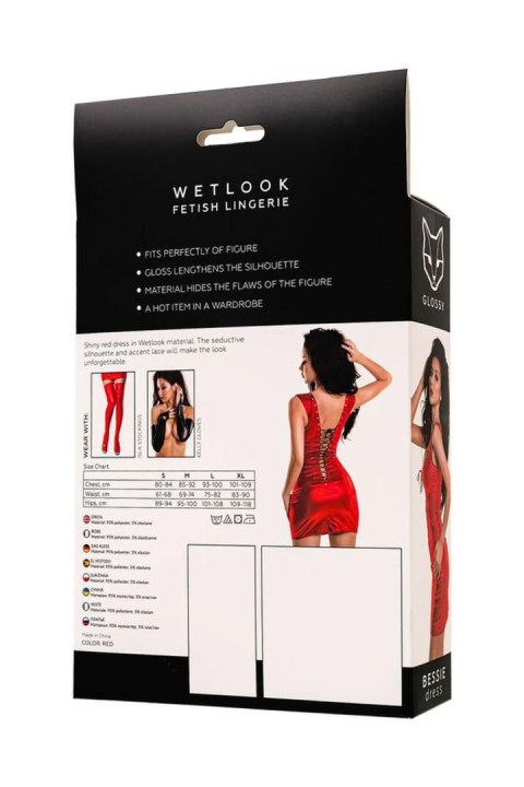 Glossy Bessie dress - red L Glossy