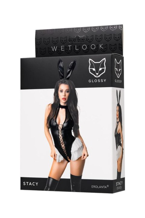 Wetlook body Stacy - black XL Glossy