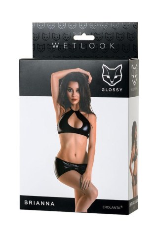 Wetlook shiny set BRIANNA - black L Glossy
