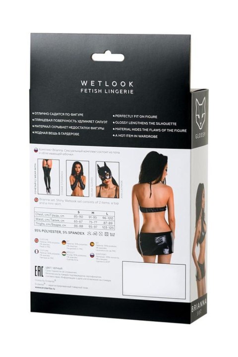 Wetlook shiny set BRIANNA - black M Glossy