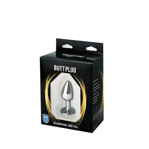 Silver Small Butt Plug with Red Diamond Fantasy