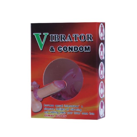 Vibrating Cock Ring & Condom Set - Pink BAILE