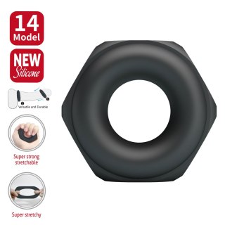 Crazy Bull Jarvius Super Soft Silicone Cock Ring - Black Crazy Bull