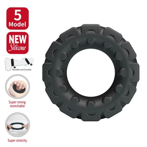 Crazy Bull Laiden Super Soft Silicone Cock Ring - Black Crazy Bull