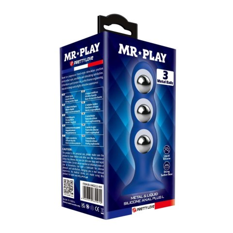 Mr. Play Metal & Liquid Silicone Anal Plug with 3 Metal Balls Mr. Play