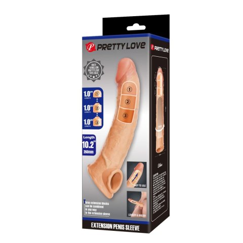 Pretty Love Extension Penis Sleeve with Modular Length Blocks - 26 cm Pretty Love