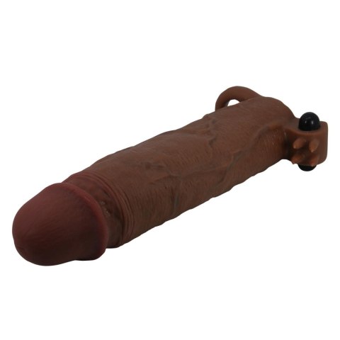 Pretty Love Xerxes - 22 cm Vibrating Penis Sleeve, Dark Brown Pretty Love