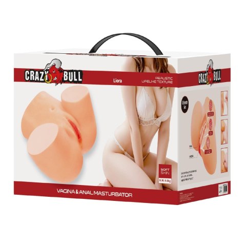 Crazy Bull Liora Vibrating Vagina & Anal Masturbator - Flesh Crazy Bull