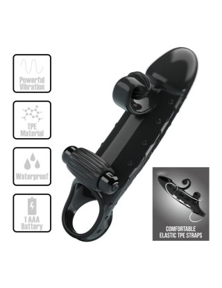 PRETTY LOVE - ROMANCE - VIBRATING PENIS SLEEVE BLACK Romance