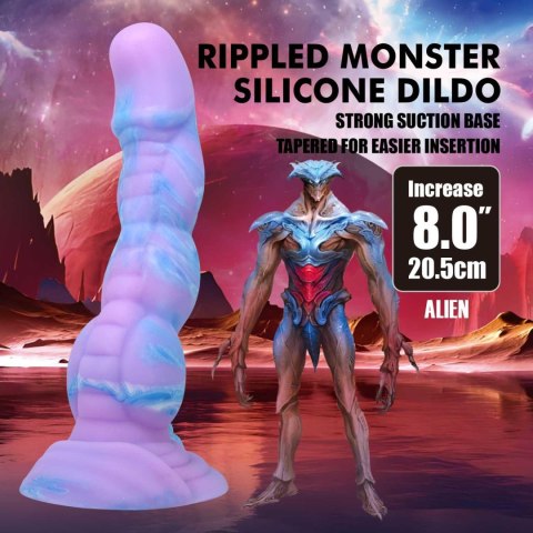 Power Monsters Alien - 20.5 cm Rippled Monster Silicone Dildo Power