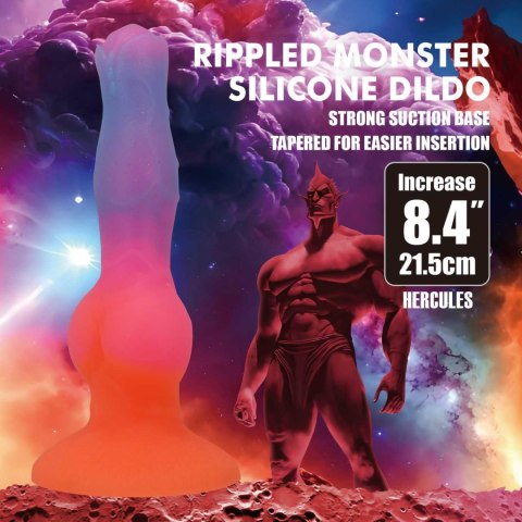 Power Monsters Hercules - 21.5 cm Rippled Monster Silicone Dildo Power