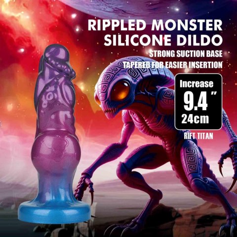 Power Monsters Rift Titan - 24 cm Rippled Monster Silicone Dildo Power