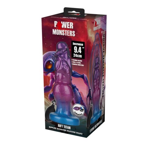Power Monsters Rift Titan - 24 cm Rippled Monster Silicone Dildo Power