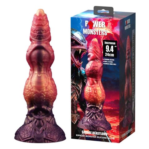 Power Monsters Savage Beastlord - 24 cm Rippled Monster Silicone Dildo Power
