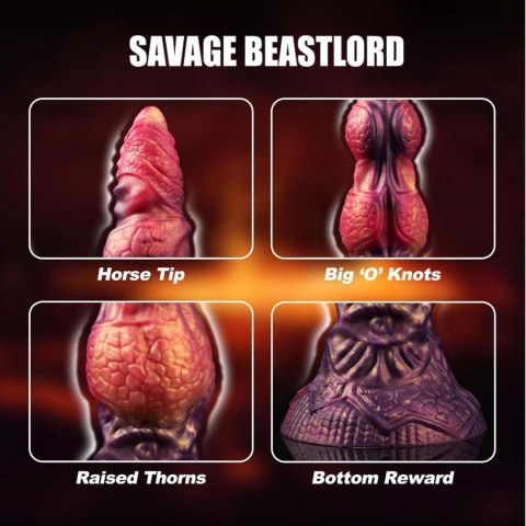 Power Monsters Savage Beastlord - 24 cm Rippled Monster Silicone Dildo Power