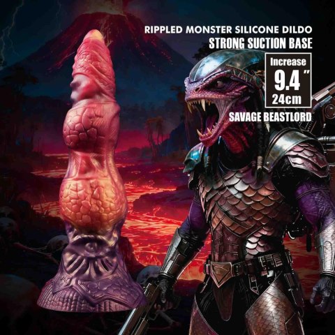 Power Monsters Savage Beastlord - 24 cm Rippled Monster Silicone Dildo Power