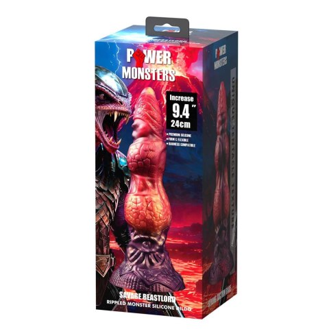 Power Monsters Savage Beastlord - 24 cm Rippled Monster Silicone Dildo Power
