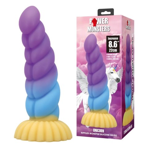Power Monsters Unicorn - 22 cm Rippled Monster Silicone Dildo Power