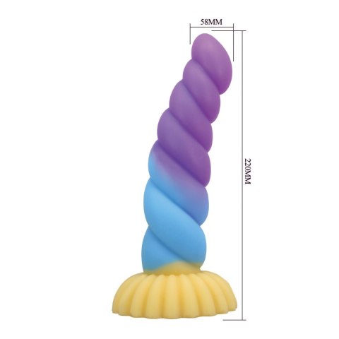 Power Monsters Unicorn - 22 cm Rippled Monster Silicone Dildo Power