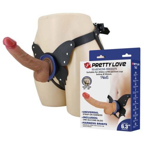 Pretty Love Wells 6.3" Silicone Dildo with Harness Briefs Pretty Love
